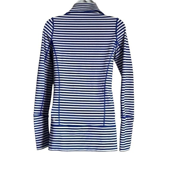 EUC - Lululemon In Stride Jacket in Pigment Blue and White Luon Stripe - Size 2 - Picture 11 of 15